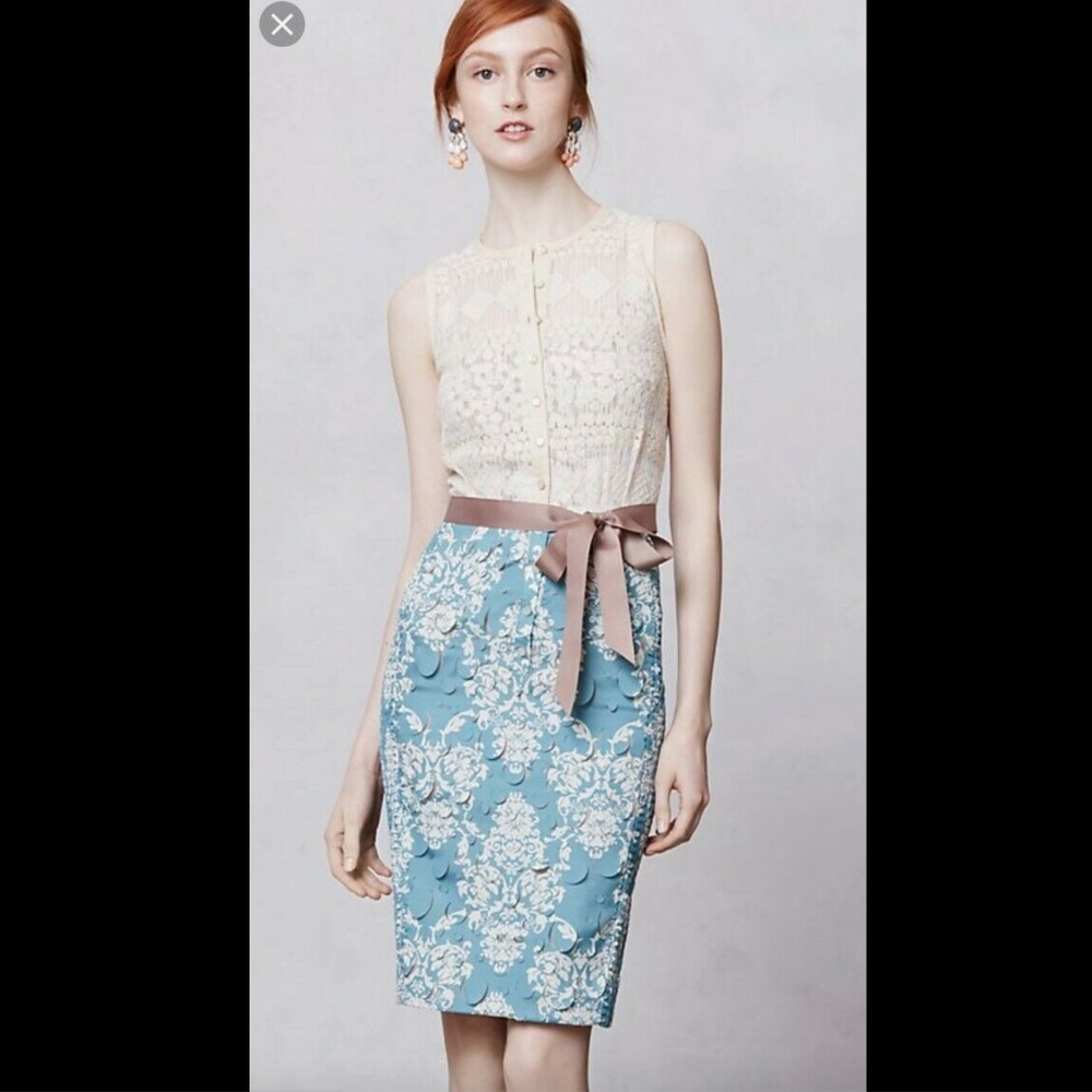 NWOT Anthro Byron Lars Lasercut Fleur-De-Lys Dress